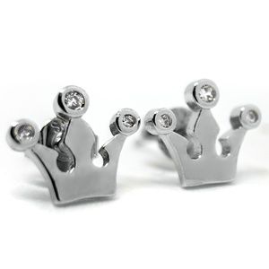 Delicate Sterling Silver Princess Stud Earrings